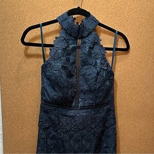 BARDOT - HALTER DRESS - ASH BLUE - 52995DB - Sz 4 - NWT